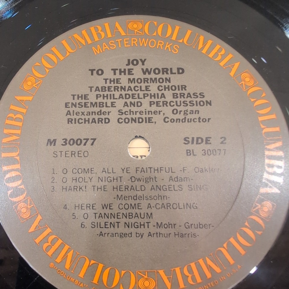 Joy To The World Mormon Tabernacle Choir Philadelphia Brass Vinyl LP M 30077 - Picture 6 of 7